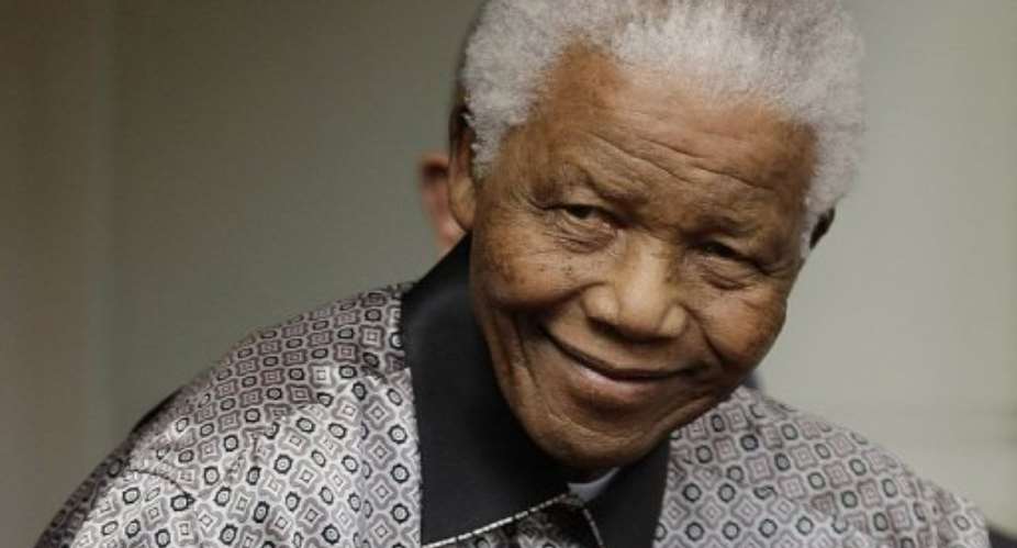 Former South African president Nelson Mandela, in London, on June 26, 2008.  By Shaun Curry AFPFile