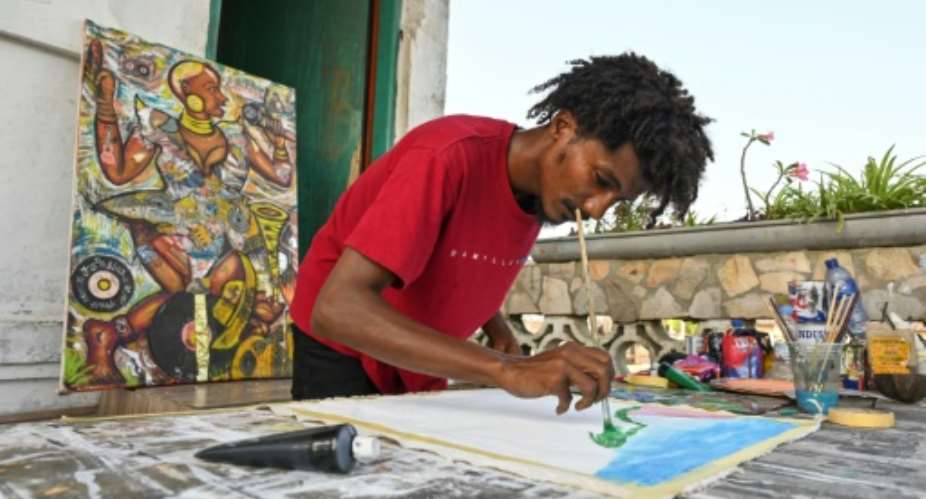 Many artists have turned their backs on Ivory Coasts biggest city, Abidjan, and moved to the coastal town of Grand-Bassam.  By Issouf SANOGO (AFP)