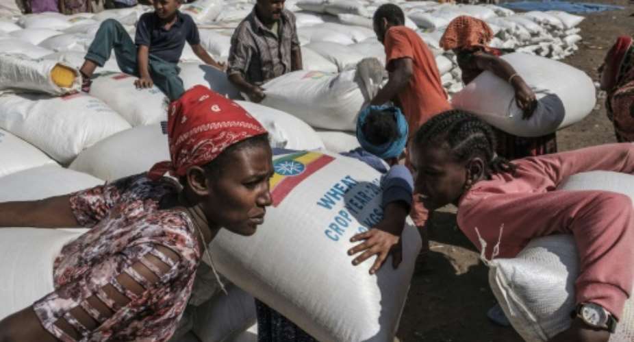 Many people in Tigray are dependent on food handouts after months of fighting.  By EDUARDO SOTERAS AFPFile