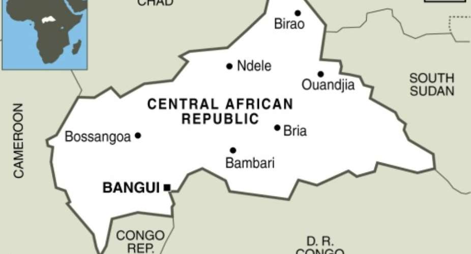 Map of the Central African Republic locating Ndele, where fighting between armed groups led to the deaths of 25 people, including 21 civilians.  By AFP, giljfs AFPFile
