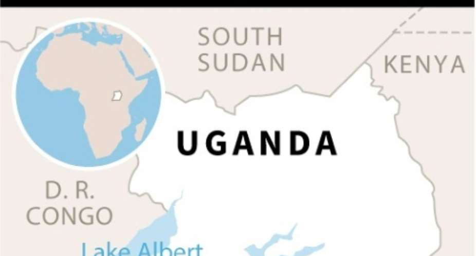 Map of Uganda locating the capital Kampala..  By  (AFP)