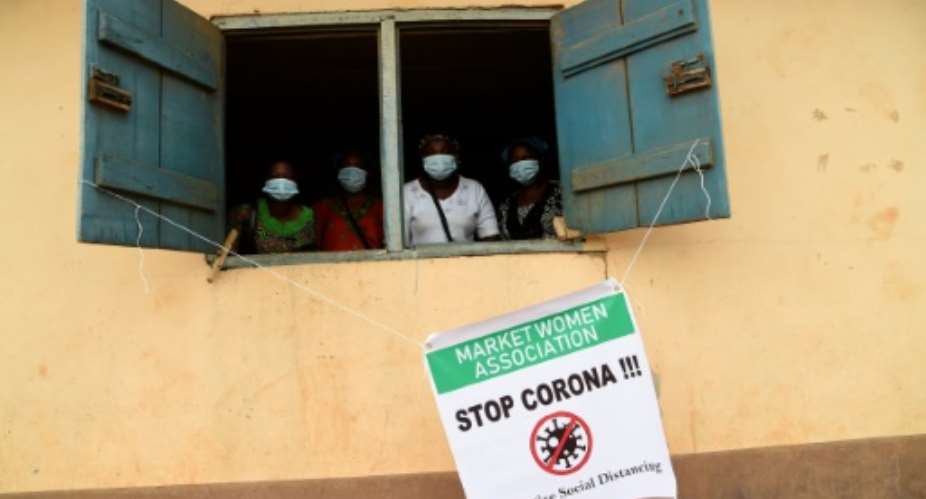 Market traders underwent anti-coronavirus training to prepare for the lifting of the lockdown.  By PIUS UTOMI EKPEI AFP