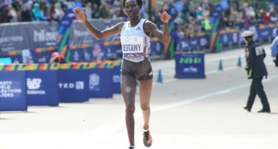 Mary Keitany is pictured at the New York City Marathon in November  2019.  By TIMOTHY A. CLARY AFPFile