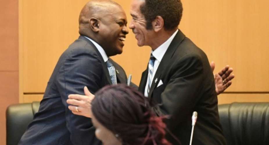 Masisi L and Khama have fallen out and Khama has formed a new party.  By MONIRUL BHUIYAN AFPFile