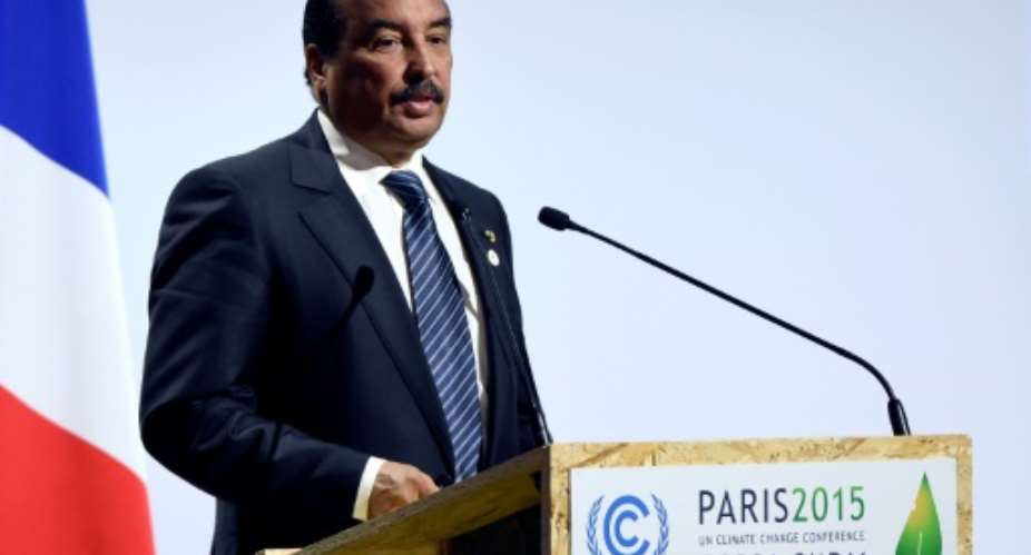 Mauritanian President Mohamed Ould Abdel Aziz   delivers a speech during the opening day of the World Climate Change Conference 2015.  By Alain Jocard AFPFile