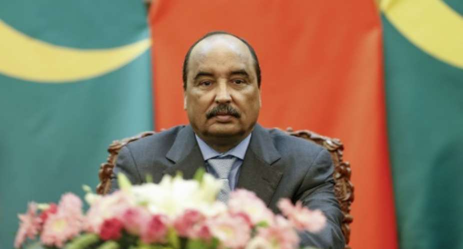 Mauritanian President Mohamed Ould Abdel Aziz at EU headquarters in Brussels on April 3, 2014.  By John Thys AFPFile