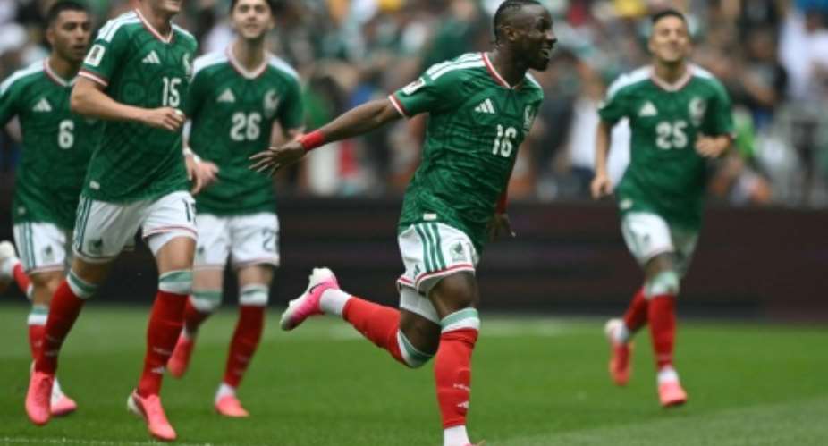 Mexico forward Julian Quinones scored the first goal of the World Cup.  By CARL DE SOUZA (AFP)