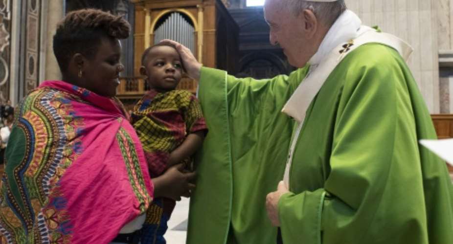 Migrants are are the symbol of all those rejected by todays globalised society the pope said in his special mass on the Italian island of Lampedusa.  By Handout VATICAN MEDIAAFP