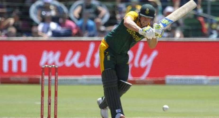 South Africa batsman David Miller plays a shot during the fourth one-day international against West Indies at St George's Park in Port Elizabeth on January 25, 2015.  By Gianluigi Guercia AFP