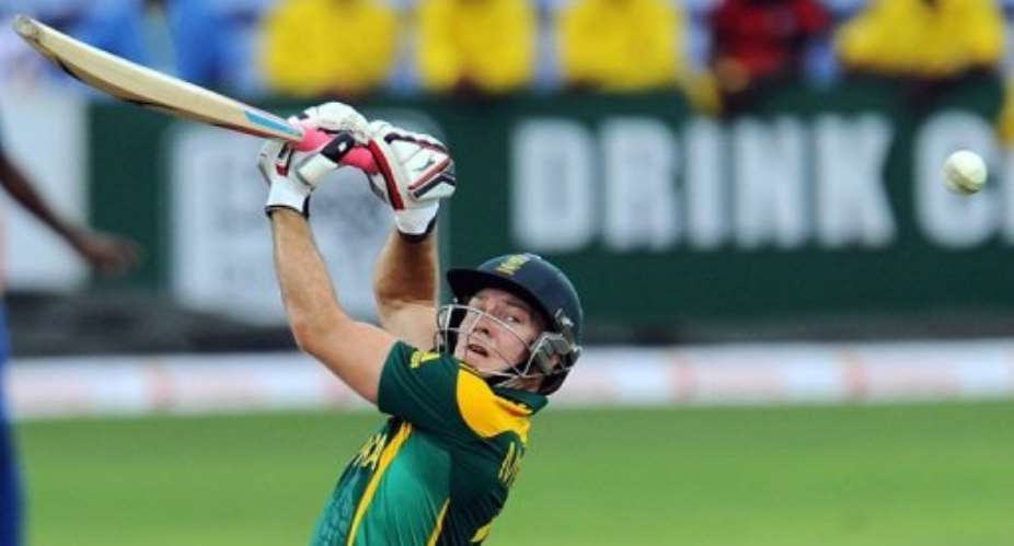 David Miller plays a shot during the third One Day International against Sri Lanka in Pallekele on July 26, 2013.  By Ishara S.Kodikara (AFP)