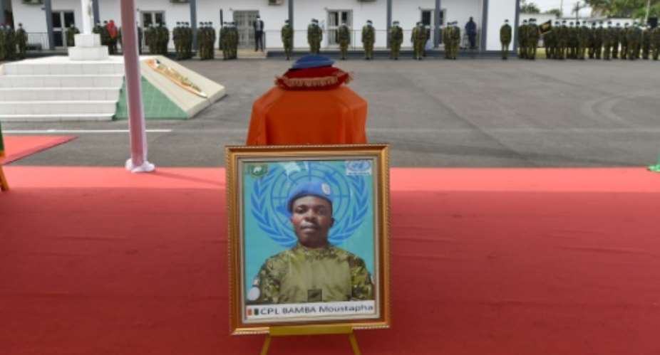 MINUSMA has become the deadliest UN peacekeeping mission in the world, with 281 of its troops killed to date. Ivorian peacekeeper Bamba Moustapha lost his life in an attack last year.  By SIA KAMBOU AFP