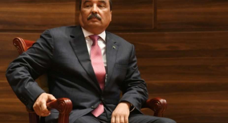 Mohamed Ould Abdel Aziz in 2019, at the handover of power to his right-hand man Mohamed Ould Ghazouani.  By Seyllou afpAFPFile