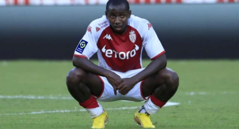Monaco player Mohamed Camara has been banned for four matches for covering up the anti-homophobia logo on his shirt during the final Ligue One game of the season.  By Valery HACHE (AFP/File)