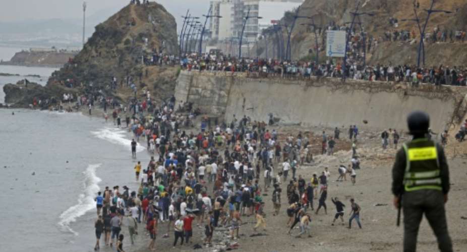More than 70,000 migrants crossed into Ceuta from Morocco on July 30 and 31 in a surge that left scores dead.  By Abdel Majid BZIOUAT (AFP)