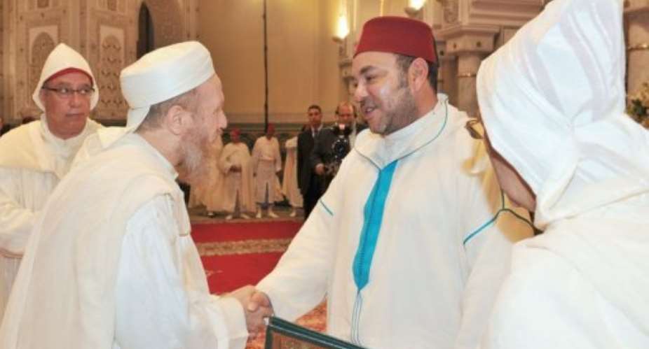 King Mohammed VI (2nd R) pictured on August 7.  By Azzouz Boukallouch (AFP/File)