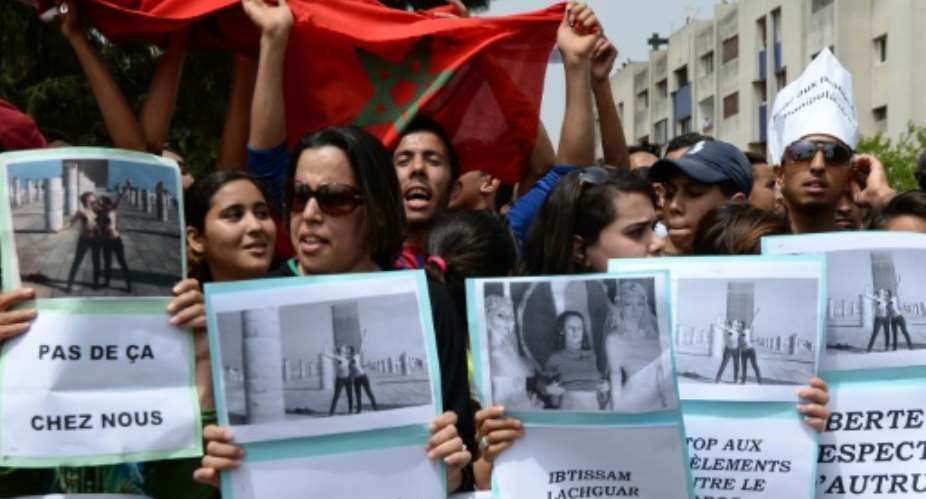 Three Moroccan men accused of homosexuality have been sentenced to three years in jail each by a court in northeastern Morocco, a rights group said on Monday.  By Raul Arboleda AFPFile