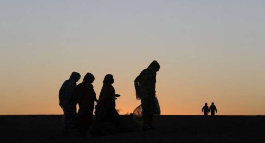 Sahrawis after a ceremony marking the 35th anniversary of the proclamation of independance, on February 27, 2011.  By Dominique Faget (AFP/File)
