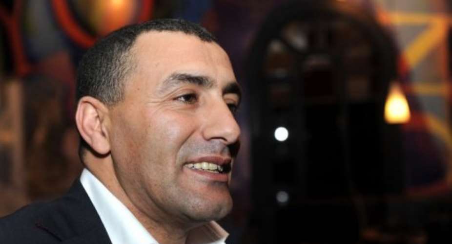 Moroccan former Olympic champion Khalid Skah gives a press conference in Rabat on February 4, 2010.  By Abdelhak Senna (AFP/File)