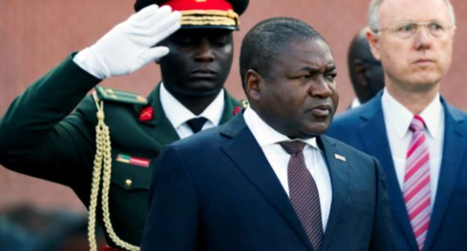 Mozambican President Filipe Nyusi pictured August 2019 revealed the identity of Al-Shabab's purported leaders and details about their organisation's rise.  By Yuri KOCHETKOV POOLAFPFile