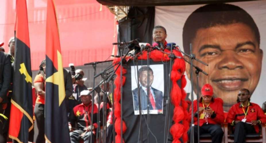 MPLA The People's Movement for the Liberation of Angola presidential candidate Joao Lourenco speaks during a rally in Luanda on March 4, 2017.  By AMPE ROGERIO AFPFile