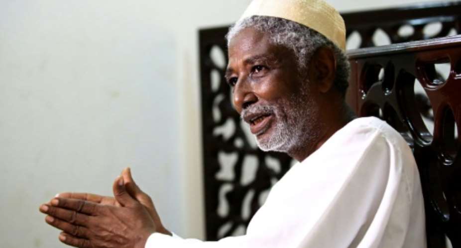 Mudawi Ibrahim Adam, a leading Sudanese activist released on Tuesday after months in detention, says defending human rights is not a crime.  By ASHRAF SHAZLY AFP