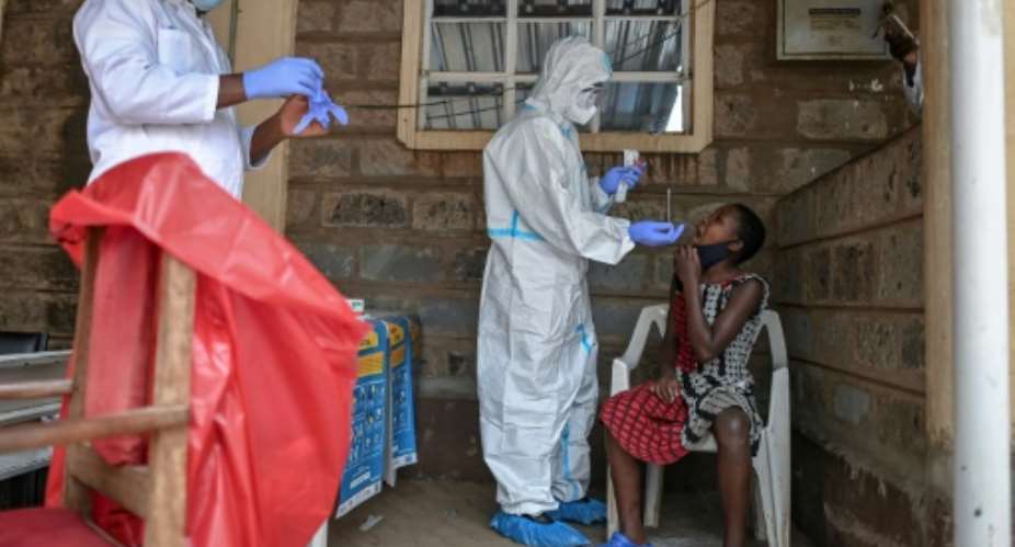 Nairobi authorities launched free coronavirus tests in the sprawling slum of Kibera last month.  By TONY KARUMBA AFP