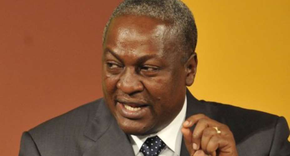 Ghana Vice President John Dramani Mahama, pictured in 2010, was sworn in as the west African nation's new president.  By ISSOUF SANOGO AFPFile