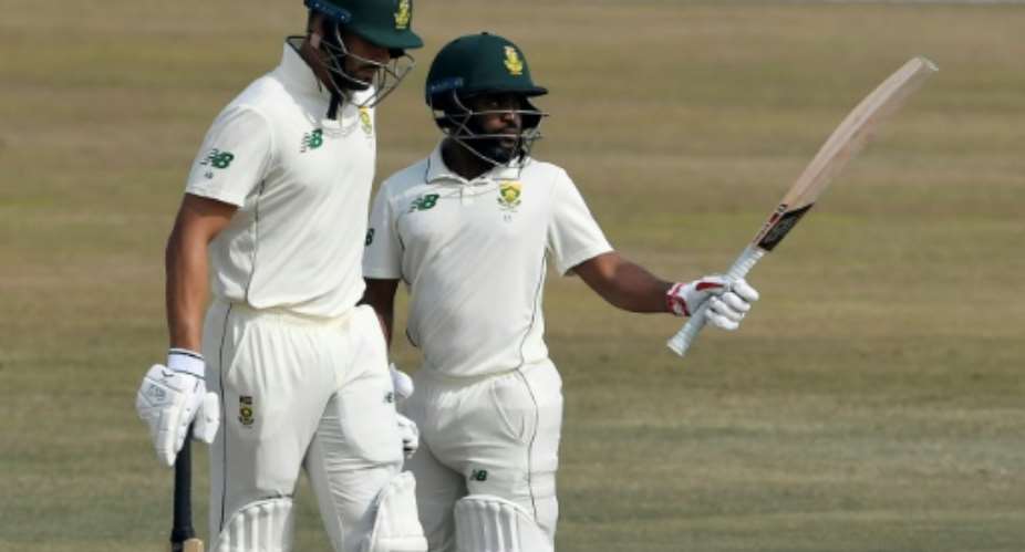 New leader: Temba Bavuma right with Aiden Markram.  By Aamir QURESHI AFPFile