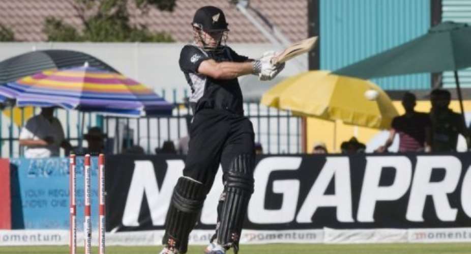 Kane Williamson bats during the second One Day International match against South Africa in Kimberley on January 22, 2013.  By Rodger Bosch AFP