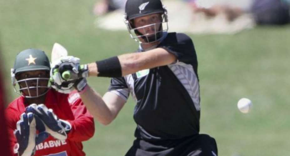 Martin Guptill (R) scored 85 for New Zealand.  By John Cowpland (AFP)