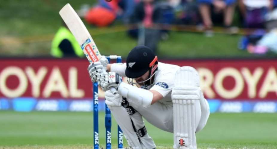 New Zealands captain Kane Williamson ducks a bouncer on day three of their first Test match against South Africa, at the University Oval in Dunedin, on March 10, 2017.  By Marty Melville (AFP/File)