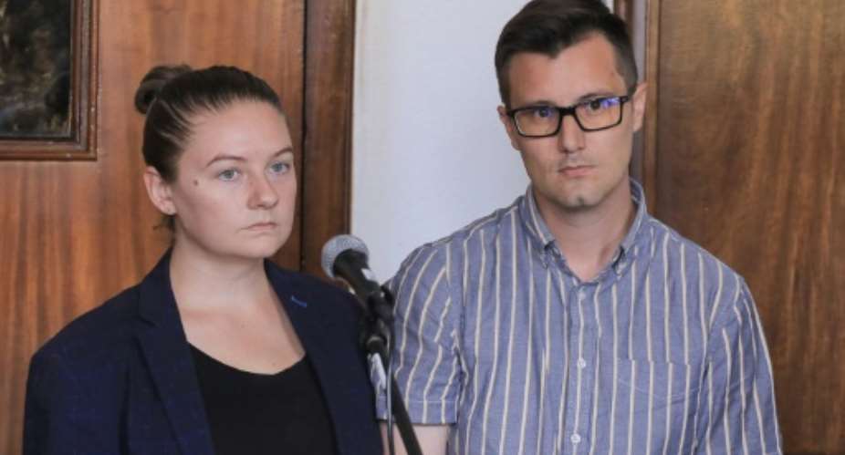 Nicholas and Mackenzie Spencer were arrested last year and initially charged with aggravated trafficking and committing aggravated torture.  By Badru KATUMBA AFPFile