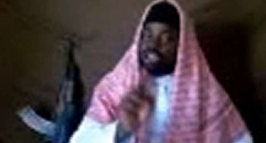Picture taken from YouTube video on September 30, 2012 reportedly shows Abubakar Shekau, suspected leader of Boko Haram.  By  You Tube - Boko HaramAFPFile