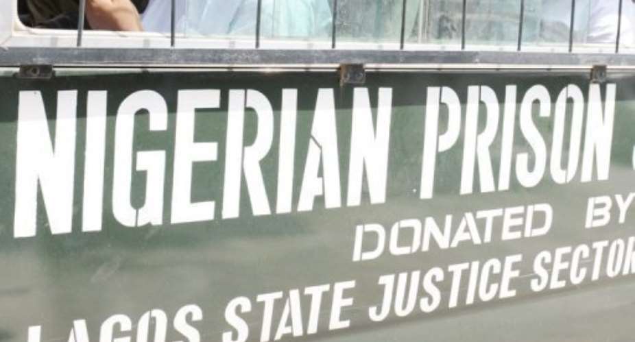 A Nigerian prison bus is pictured on March 7, 2011, in Lagos.  By Pius Utomi Ekpei (AFP/File)