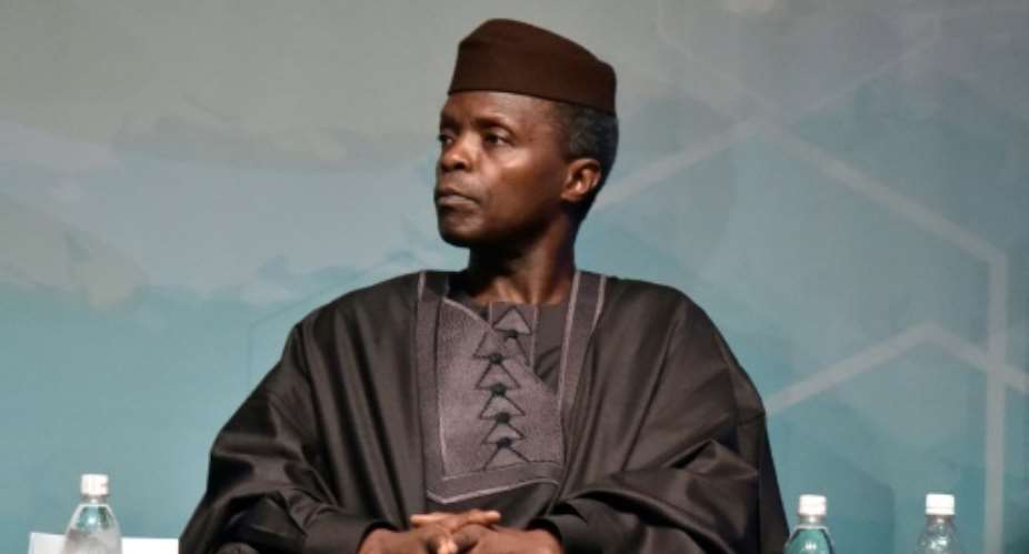 Nigeria Vice-President Yemi Osinbajo led a choir in a rendition of the 18th century hymn O God Our Help in Ages Past in new Year's message.  By Issouf Sanogo AFPFile