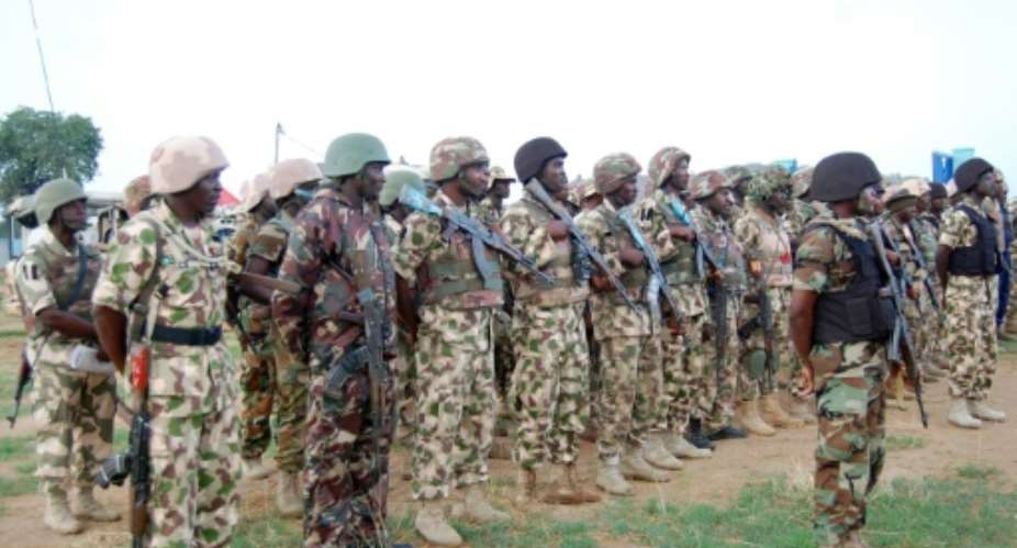 Nigerian troops in Borno State, northeast Nigeria on June 9, 2015.  By  Nigerian armyAFP