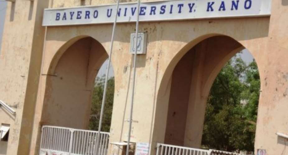A view of the gate of Bayero University.  By Aminu Abubakar AFPFile