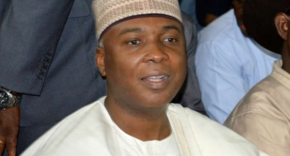Nigerian Senate President Bukola Saraki, pictured in September 2015 during his trial on corruption charges. He was cleared this month.  By - AFP