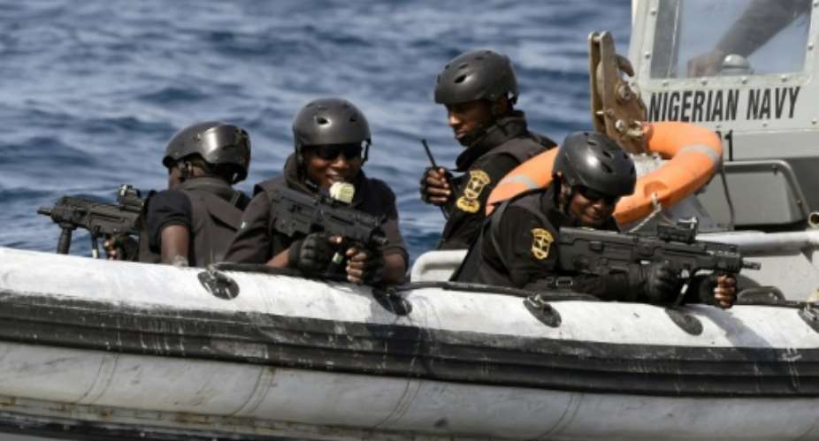 Nigerian special forces taking part in an anti-piracy drill in the Gulf of Guinea in 2019.  By PIUS UTOMI EKPEI AFP