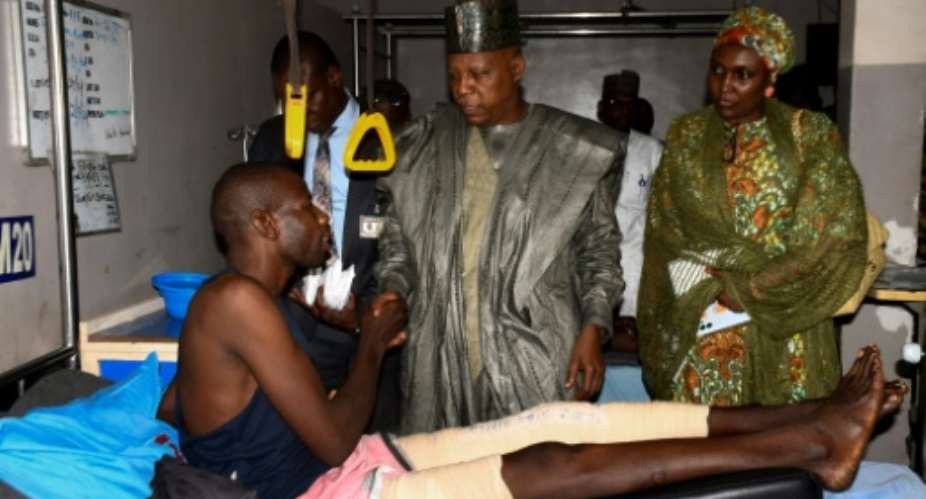 Nigerian Vice President Kashim Shettima visited survivors of the attack.  By Audu MARTE (AFP)