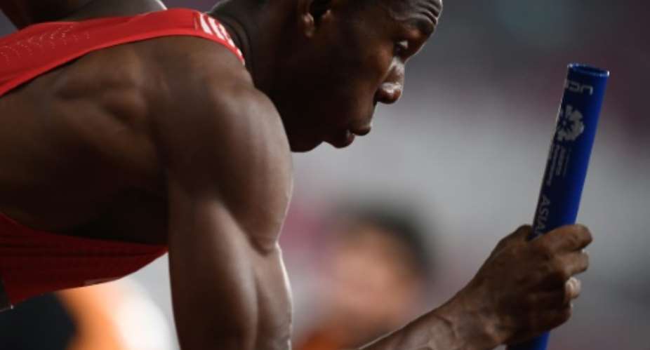 Nigerian-born Musa Isah helped Bahrain win the mens 4x400m relay..  By Jewel SAMAD (AFP)