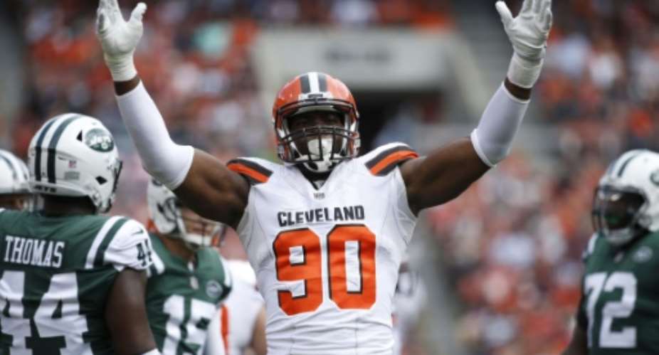 Nigerian-born NFL defensive end Emmanuel Ogbah was traded Monday from the Cleveland Browns to the Kansas City Chiefs.  By Joe Robbins GETTY IMAGES NORTH AMERICAAFPFile