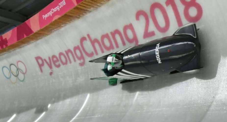 Nigeria's first Olympic women's bobsleigh team train in Pyeongchang, for an event they admit can be terrifying..  By Mark RALSTON AFP