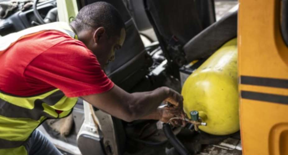 Nigerias government wants to convert one million commercial vehicles to compressed natural gas by next year.  By OLYMPIA DE MAISMONT (AFP/File)