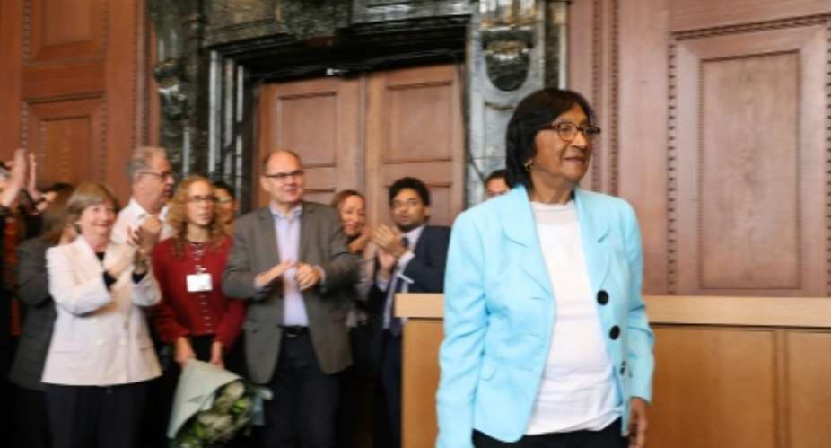 Nobel Peace Prize winner Navi Pillay called the US sanctions on the ICC unacceptable.  By Frank BOXLER (AFP)