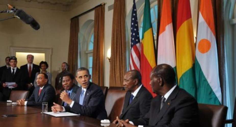 US President Barack Obama speaks following a meeting with four leaders from French-speaking African nations.  By Mandel Ngan AFP
