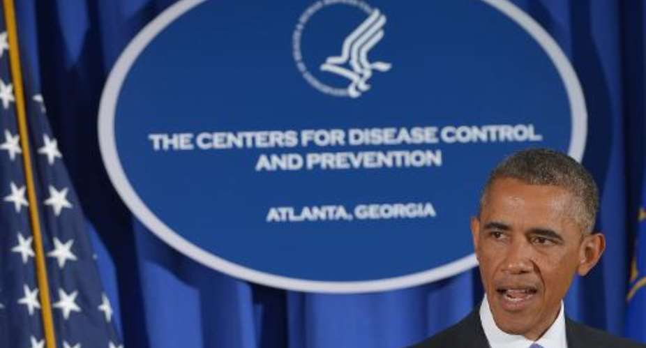 US President Barack Obama speaks at the Centers for Disease Control and Prevention on September 16, 2014 in Atlanta, Georgia.  By Mandel Ngan AFP