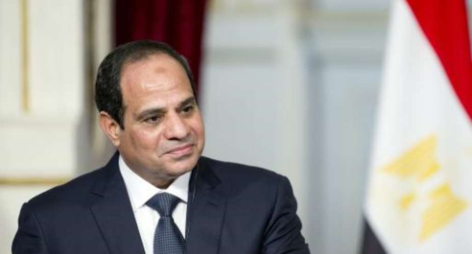 Egyptian President Abdel-Fattah al-Sisi on November 26, 2014, in Paris.  By Alain Jocard AFPFile
