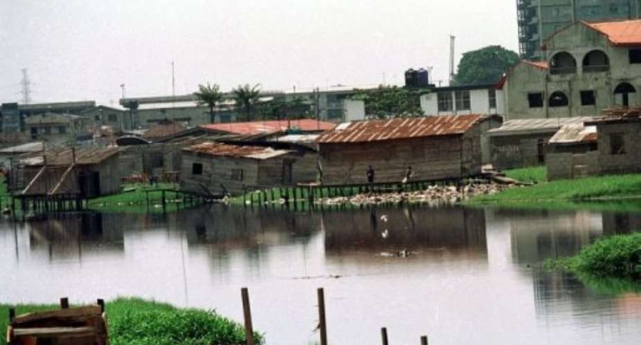 Wooden shacks are pictured in Lagos in 2000.  By Pius Utomi Ekpei (AFP/File)