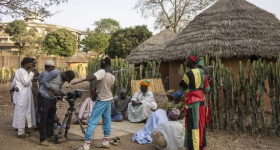 On the set of the Nigerian series Yarima in Jos earlier this year.  By OLYMPIA DE MAISMONT (AFP)
